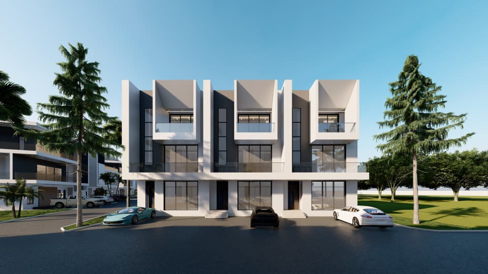 The Glassboro — 3-unit block, front view